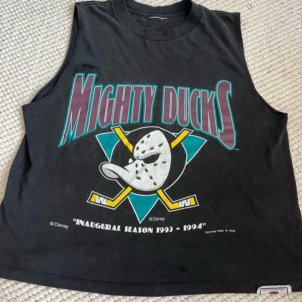 Mighty Ducks Black Sleeveless Graphic Tee